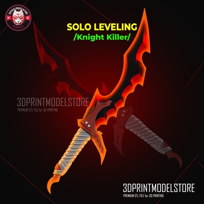 solo leveling - knight killer dagger knife cosplay weapon premium stl file level sword blade halloween mask jinwoo slayer 3d print model - Mito3D