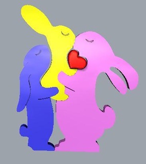 somebunnylovesyou display decor family love easterxcults easter bunnies home 3d print model - Mito3D