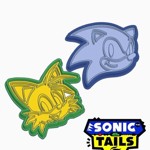 sonic & tails cookie cutters sega cutter galleta galletita cortador cortante 3D print model - Mito3D