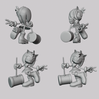 sonico amy figura soniche sonica code sega nintendo 3d print model - Mito3D