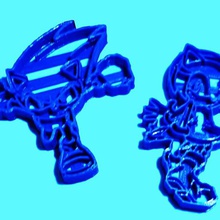 sonic amy rose cookie cutter - cutting various sharp cookies 3d print model - Mito3D