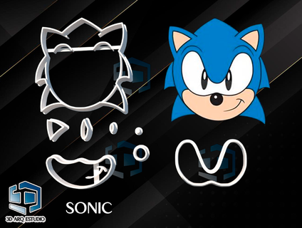 sonic cookie cutter 3d print model - Mito3D