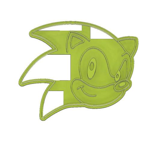 sonic head cookie cutter fondant tool cortador galletas 3D print model - Mito3D