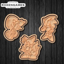 sonic hedgehog cookie cutter set 3 home stamp cookies cook cithen cutters echidna knuckles prower tails miles 3d print model - Mito3D