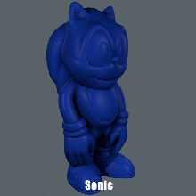 sonic hedgehog easy print-Unterstützung nicht Kunst animation cartoon Abbildung Spiel Igel Modell Skulptur sega supportless 3d print model - Mito3D