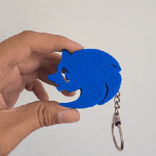 sonic hedgehog keychain optical illusion 3d print model - Mito3D