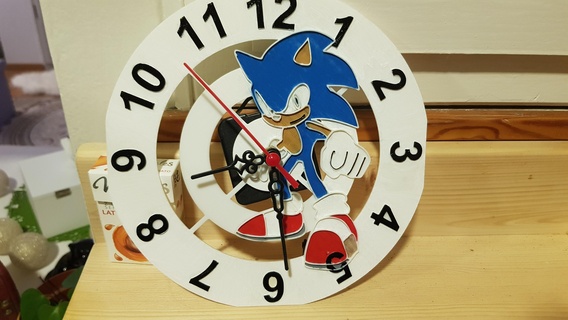 sonic hedgehog wall clock sonic wall clock hedgehog  3d print model - Mito3D