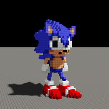 sonic hedgehog gioco pixel 8-bit voxel 3d print model - Mito3D