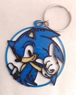 sonic keychain keychain sonic drawing childhood  3d print model - Mito3D
