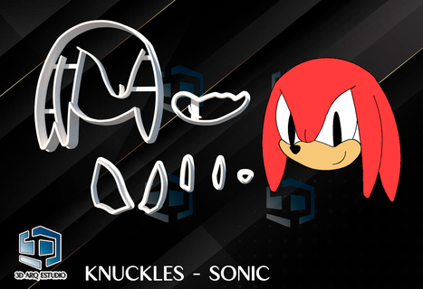 sonic knuckles cookie cutter 3d print model - Mito3D