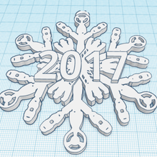 chave de fenda sônica do floco neve - médico a arte enfeite árvore hotmailcom 3d print model - Mito3D