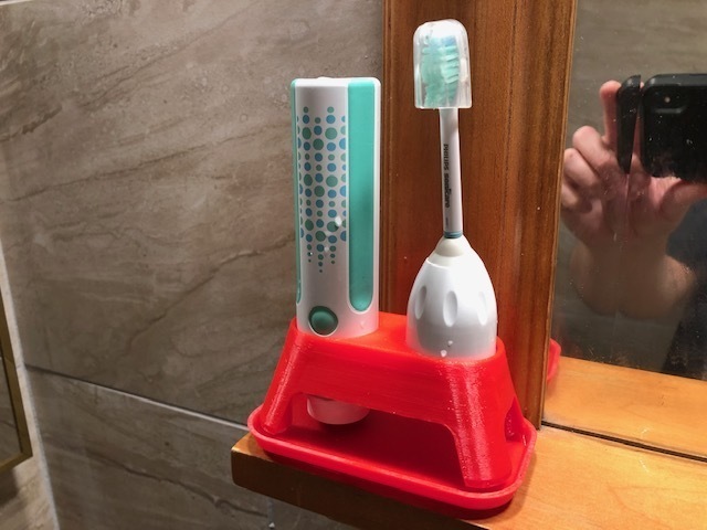 sonicare cepillo dientes secado estante soporte eléctrico philips baño 3D print model - Mito3D