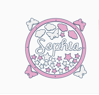 Sophia bebek seyyar bebek oda seyyar kelebek bulut dekorasyon desteklenmeyen Sophia 3d print model - Mito3D