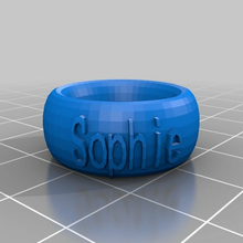 Sophie Text Ring angepasst Mode 3d print model - Mito3D