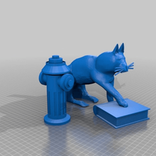 sofisticado gato próxima hidrante a arte esculturas 3d print model - Mito3D