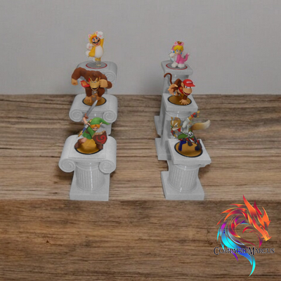 soporte amiibo estilo columna griega juego nintendo cl sico facil decoraci n soportes expositor 3d print model - Mito3D