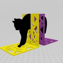 Soporte para kütüphaneler awekening cat Oficina Estudio casa Arte kitap Decoracion hayvanlar kedi Gatos 3d print model - Mito3D