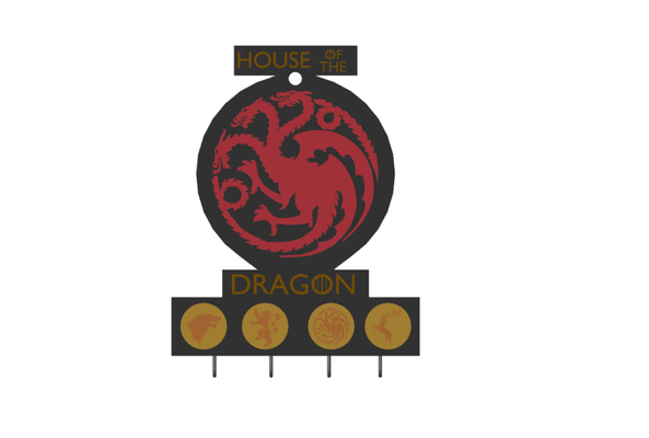 soporte paraca llaves casa dragones decoracion 3d print model - Mito3D