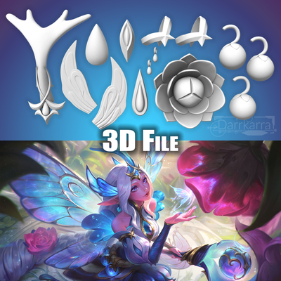 soraka faerie tribunale accessori lega of leggende file stl 3d stampa file pistola modello arma cosplay lol 3d print model - Mito3D