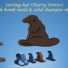 sorting hat harry potter mold bath bomb solid shampoo molds mould press halloween 3d print model - Mito3D
