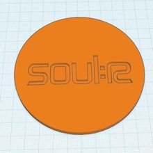 soul r logo coaster art signs logos marcus intalex drum & bass 3d print model - Mito3D