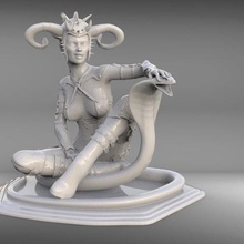 soul snake art woman 3dprint fantasy 3d print model - Mito3D