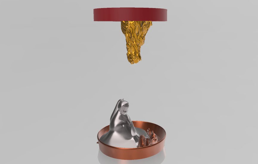 fonte fumaça sahumerio presente decoração arte casa escritório incenso 3D print model - Mito3D