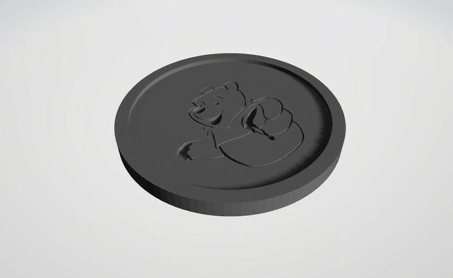 sous verre winnie pooh disney d coration salón 3d print model - Mito3D
