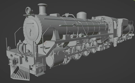 güney Afrikalı sınıf 24 buhar lokomotif ho ölçek 3d print model - Mito3D