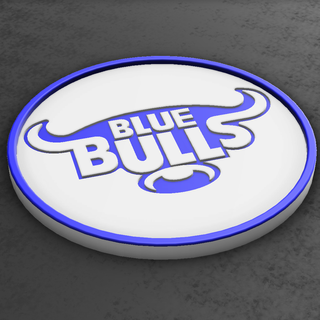 south african rugby - bulls - coaster - layered colour changes rugby south africa sport bulls coaster  3d print model - Mito3D