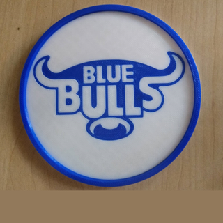 south african rugby - bulls - coaster - mosaic palette multi colour printers - multiple stl's rugby south africa sport bulls coaster  3d print model - Mito3D