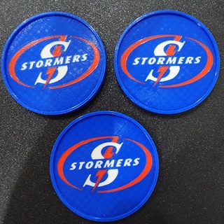south african rugby - stormers - coaster - flat model mosaic palette multi colour printers - multiple stl's rugby south africa sport stormers coaster  3d print model - Mito3D
