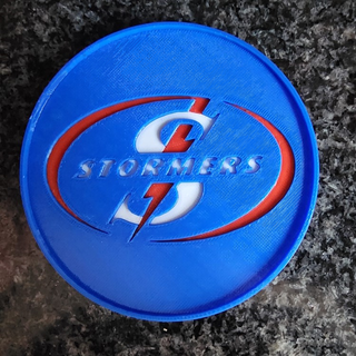 south african rugby - stormers coaster layered colour changes africa sport 3d print model - Mito3D
