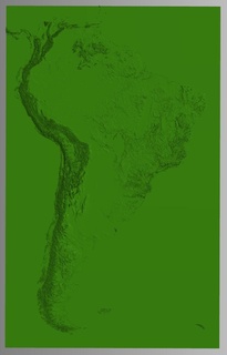 güney Amerika topografik harita mimari Rahatlama 3d print model - Mito3D