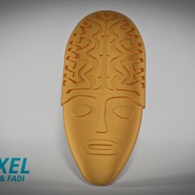 south american indigenous mask wall 04 art sculpture character tribal aboriginal 3d print model - Mito3D