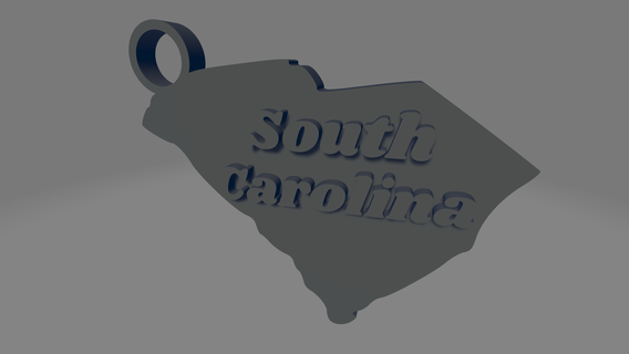 Sud Caroline porte clés Etats Unis Amérique uni États Etat souvenir américain colombie charleston Nord 3d print model - Mito3D