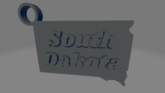 south dakota keychain keys usa america united states state souvenir american sioux falls rapid city aberdeen 3d print model - Mito3D