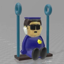 south park officer barbrady swing set car rear window mount toy 3d print model - Mito3D