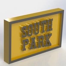 au sud du parc de la plaque art dessin animé taiced 3d print model - Mito3D