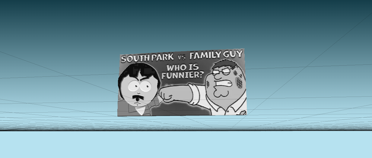 southpark - vs- family guy sign facebook display thing cup car print place toy tilemaker gold medal tiles litho 3D print model - Mito3D