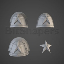 soviet space soldiers shoulders collection tabletop scifi miniatures 28mm wargaming miniature 3d printing warhammer 40000 40k shoulder pad insignia russin cccp ussr marine 3d print model - Mito3D