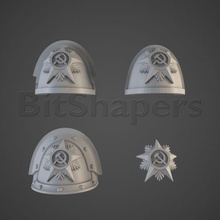 soviet space soldiers shoulders vol4 tabletop scifi miniatures 28mm wargaming miniature 3d printing warhammer 40000 40k shoulder pad insignia russin cccp ussr marine 3d print model - Mito3D