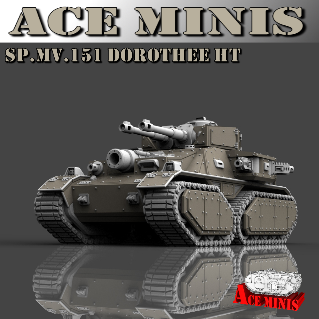 spmv151 Dorothee pesado tanque juego sci fi miniaturas modular mesa guerra 28mm dieselpunk efecto opr Guardia Imperial dkok gsc Deathkorp tallarn Legión acero 3D print model - Mito3D