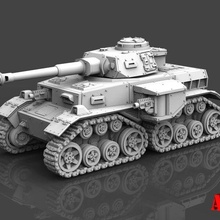 spmv161 insanlar mbt oyun masaüstü minyatürler savaş oyunları 28mm sci fi tanklar modüler imparatorluk koruma tank pziv pz4 3d print model - Mito3D