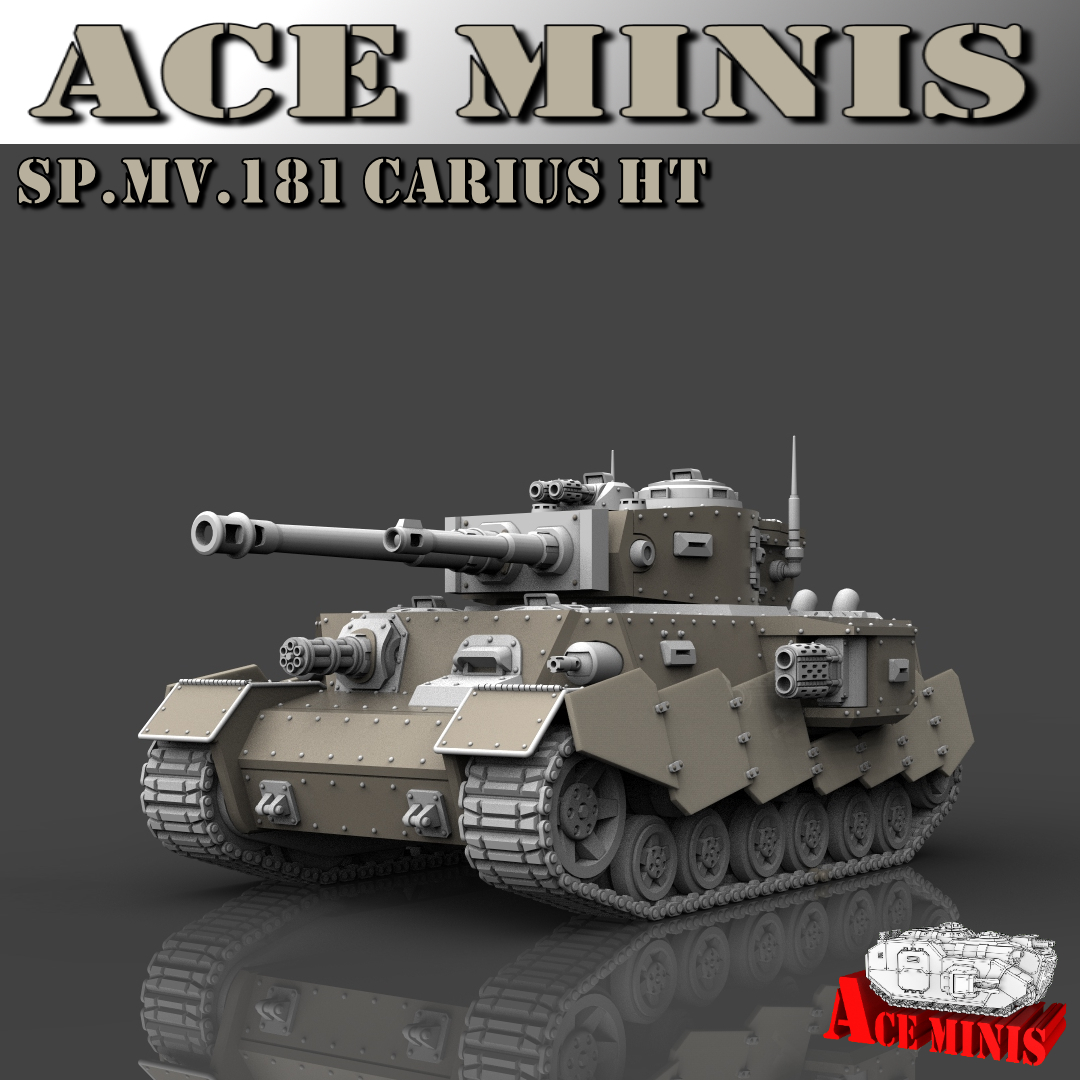 spmv181 lourd réservoir Jeu sci miniatures modulaire table wargaming 28mm tigre dieselpunk opr Garde impériale Dkok gsc mort tallarn légion 39 acier 3D print model - Mito3D