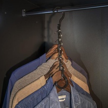 space-saving cascading coat hanger - 5 1 home hang jacket pants shirts coathanger multiple clothing closet wardrobe cabinet 3d print model - Mito3D