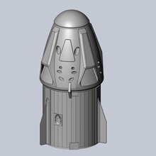 space x Drago 2 navicella spaziale semplice stampabile modello arte 3d printing miniatura spazio volo capsula 3d print model - Mito3D