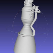 space x Merlin 1d foguete motor imprimível escrivaninha arte 3d printing miniatura rocket engine espaço voo espacial 3d print model - Mito3D