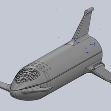 espace bfr 2018 version imprimable miniature art 3d printing space vaisseau spatial vol fusée concept 3d print model - Mito3D