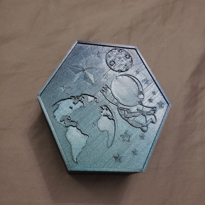 espaço caixa astronauta estrela recipiente 3d print model - Mito3D
